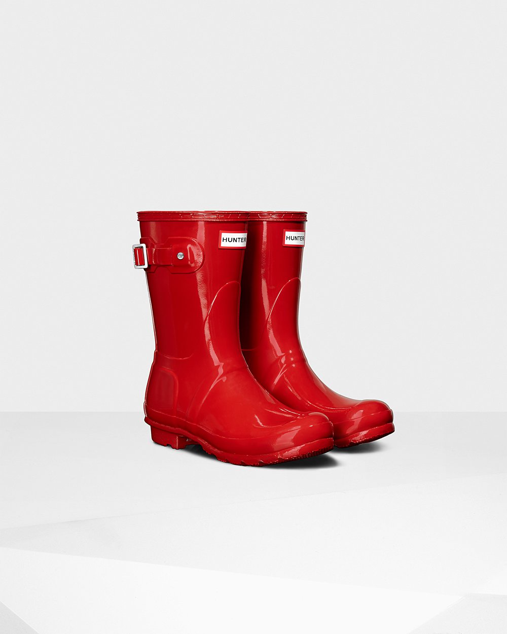 Hunter Original Gloss Short Rain Boots - On Sale Womens Red - UDBZEI814